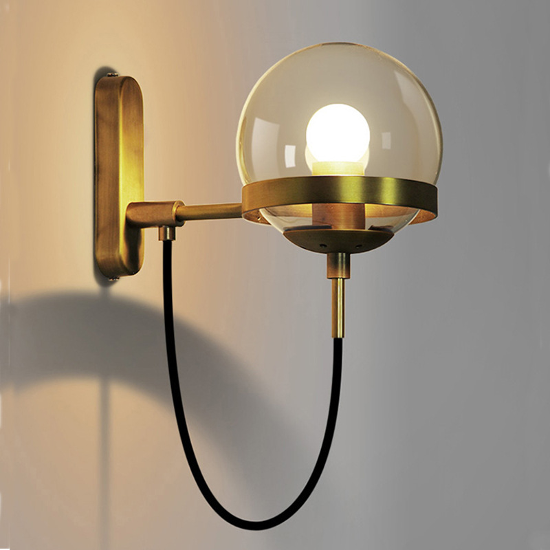 Moderne Glazen Bal Wandlamp Voor Woonkamer Slaapkamer Loft Nordic Nachtkastje Wandlamp Industriële Badkamer Armaturen E27 Spiegel Licht