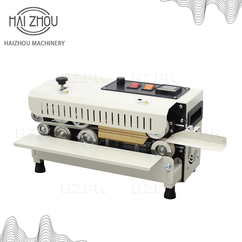 HAIZHOU MINI Continuous Sealer Band Sealing Machine For Date Impress and Plastic Bag Coding Tabletop Small Size FR-400