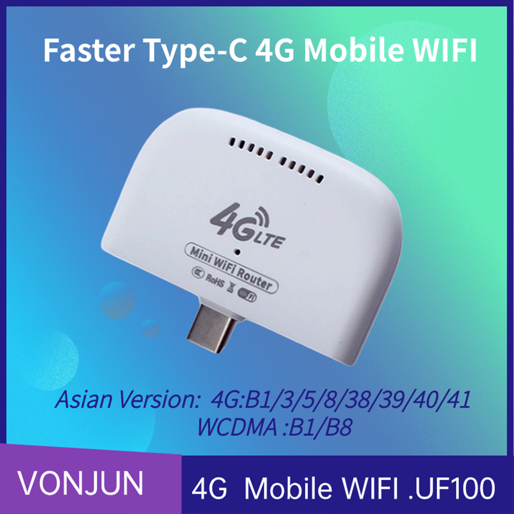 UFi 4G LTE Mini WiFi Router with USB Adapter Wireless Type-C Mobile Router Hotspot 4G LTE Modem Router for RV Travel Camping