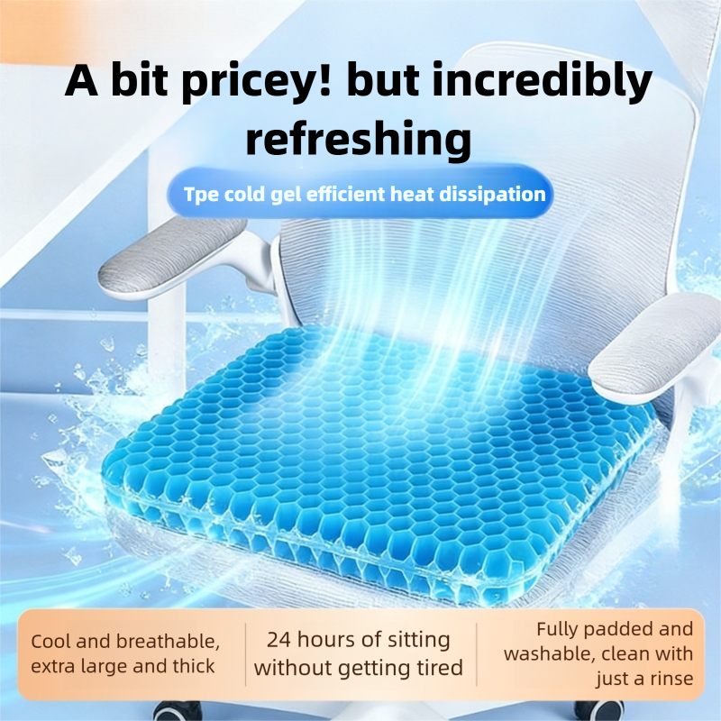 Gel Seat Cushion Summer Breathable Honeycomb Design For Pressure Relief Back Tailbone Pain - Home Office Wheelchair Chair Cars