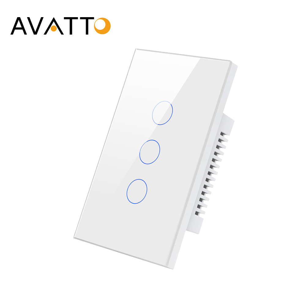 AVATTO Tuya ZigBee Smart Light Switch Remote Voice Control Wall 1/2/3/4 Gang Touch Sensor Switch Works With Alexa,Google Home