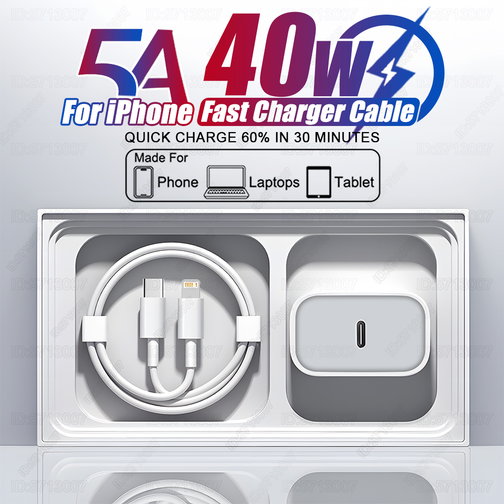 PD 40W Cargador Rápido Para el iphone 15 11 12 13 14 16 Pro Max Cable de Carga Rápida Para el iphone 16 15 14 Plus Cargador de Teléfono accesorios