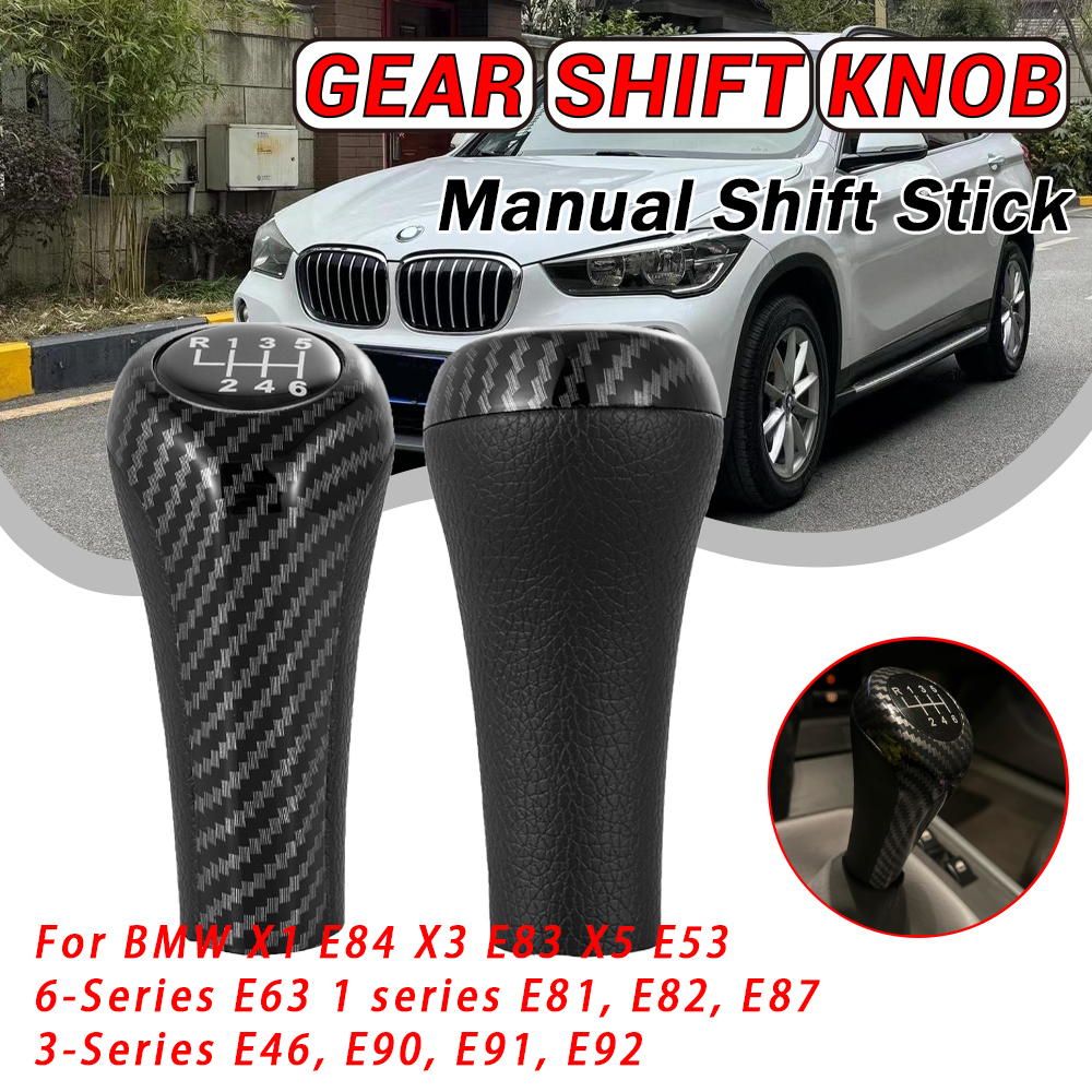 เกียร์ Shift Knob สําหรับ BMW 1 3 5 6 Series E46 E53 E60 E61 E63 E81 E82 E83 E84 E87 E90 E91 E92 รถ 5/6 ความเร็วภายในเปลี่ยน