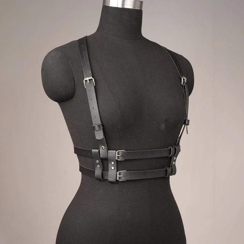 Damski pasek w stylu punk, moda uliczna, modelujący pas, szelki, body harness, gorset, gotycki dodatek odzieżowy