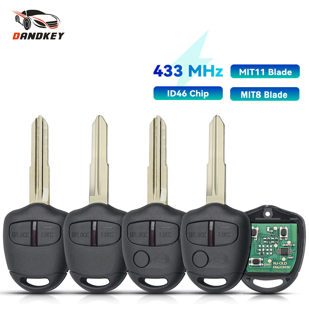 KEYYOU - Llave remota para coche, 433MHz, ID46, para Mitsubishi Outlander, Pajero, Montero, Triton, ASX, Lancer, 2005, 2006, 2007, 2008, 2009, 2010