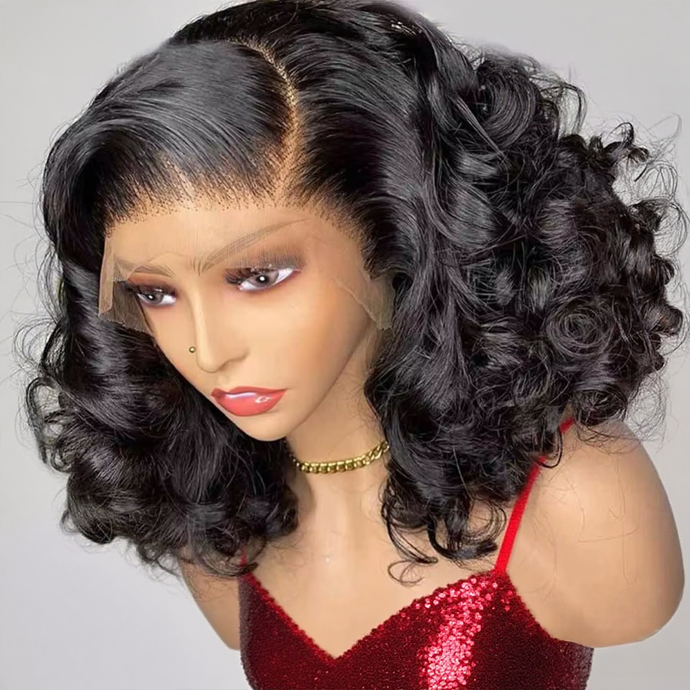 250% densidade onda do corpo 13x6 hd peruca frontal do laço curto bob peruca de cabelo humano sem cola 13x4 7x5 perucas dianteiras do laço para mulher pré corte