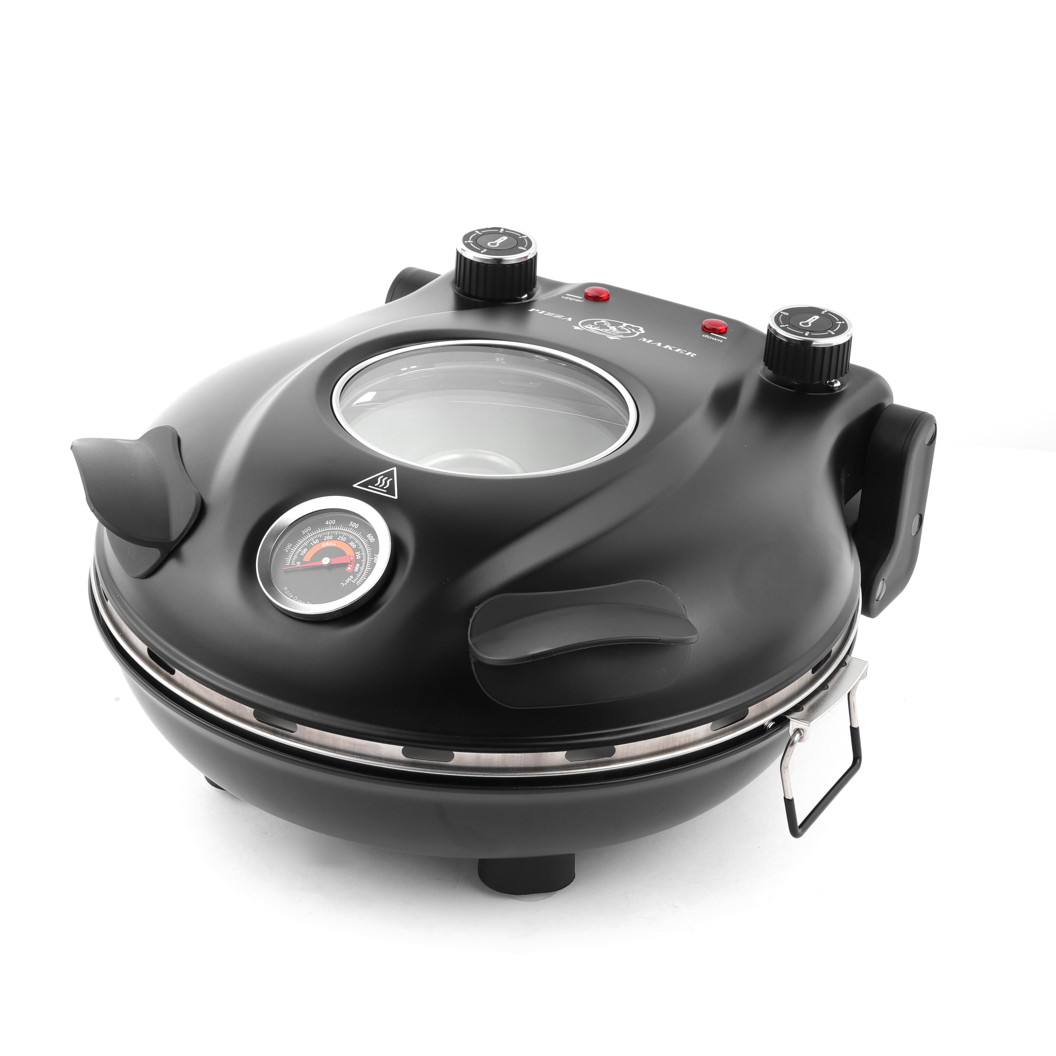 Máquina de pizza elétrica Klaif, 420 ℃ , 1200 watts, 5 níveis de temperatura separados, placa de pedra resistente a chamas 1200W 31cm