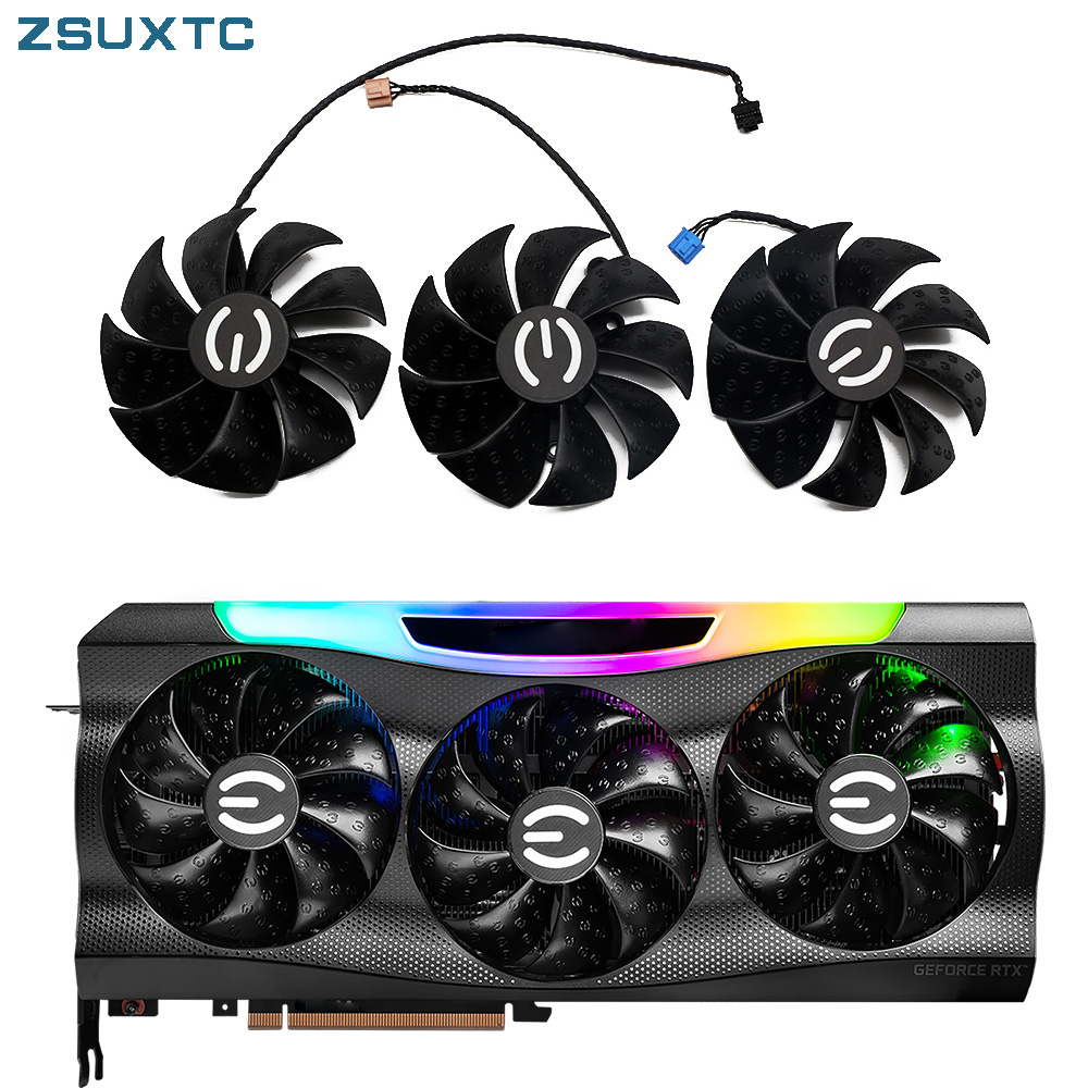 พัดลมระบายอากาศการ์ดกราฟิก RTX3070 PLD09220S12H 87มม., อะไหล่พัดลม FTW3สำหรับ EVGA GeForce RTX 3070 3080 Ti 3090