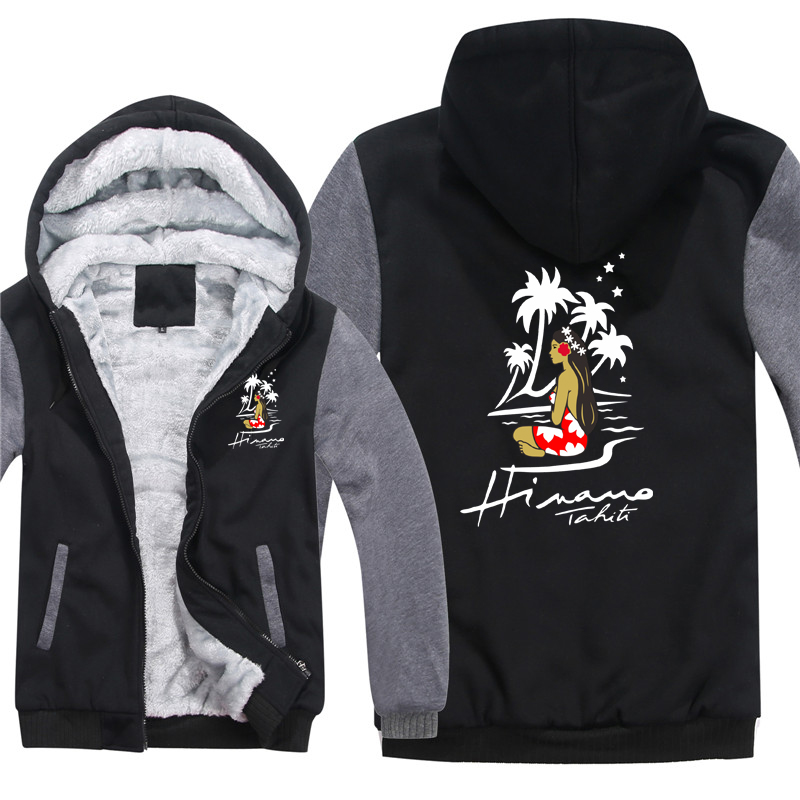 Inverno hinano tahiti cerveja hoodies zíper grosso unisex hinano tahiti moletom homem casaco de lã streetwear jaqueta