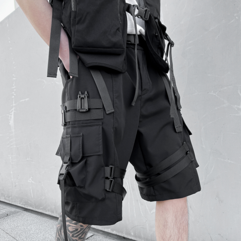 Cargo Heren Shorts High Street Casual Trend Mode Multi-Pocket Shorts Design Overall Korte Broek Mannelijke Streetwear