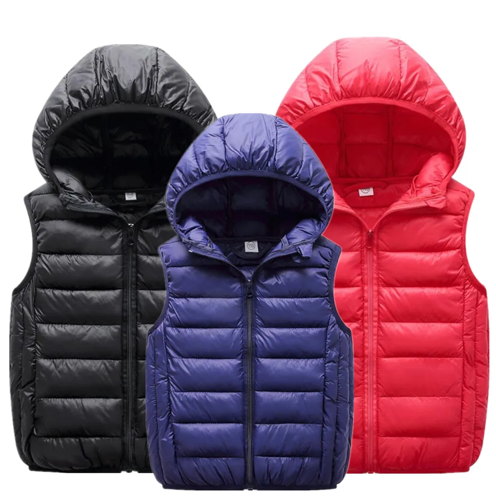 Tieners Jongens Meisjes Warm Donsvest Herfst Winter Katoenen Vest Kinderen Bovenkleding Kinderkleding Capuchon Vesten