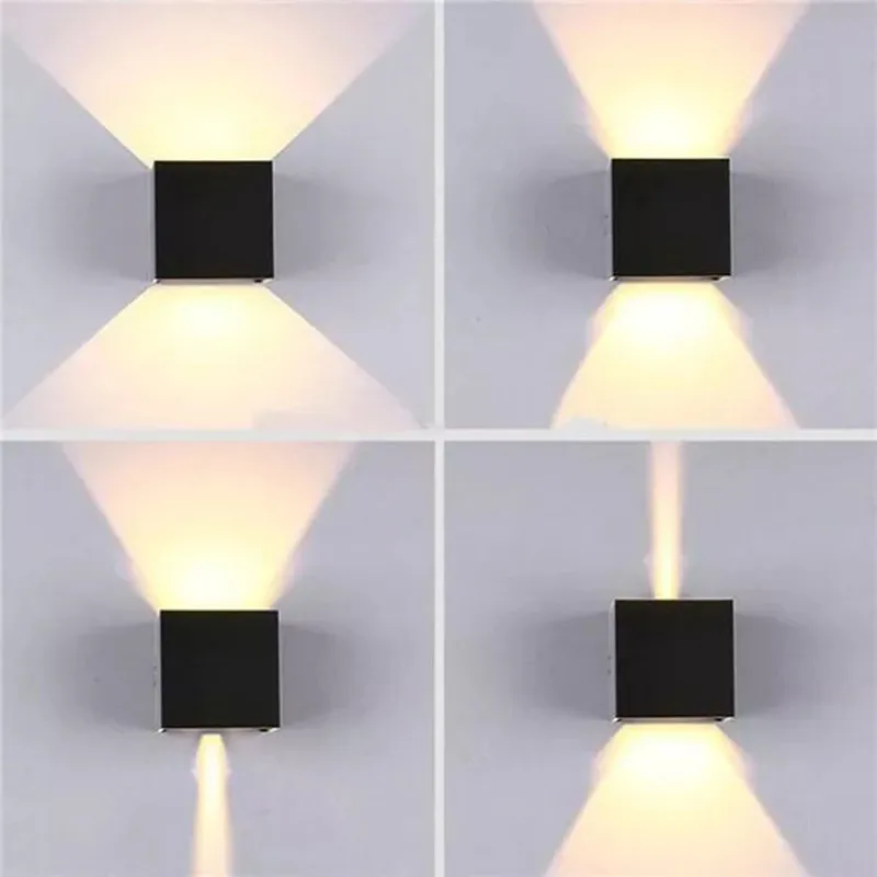 6W 12W LED luz de pared al aire libre impermeable IP65 porche jardín lámpara de pared aplique balcón terraza decoración lámpara de iluminación