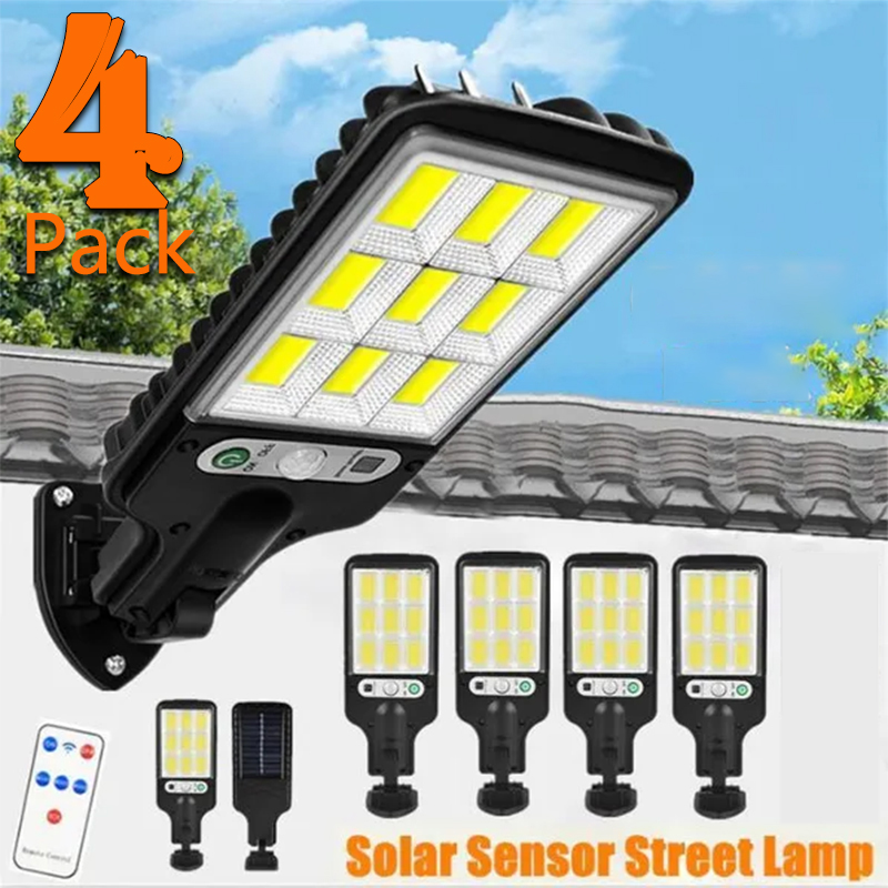 Solar-Straßenlaternen, Solar-Außenlampe mit 3-Lichtmodi, wasserdicht, Bewegungsmelder, Sicherheitsbeleuchtung für Garten, Terrasse, Weg, Hof