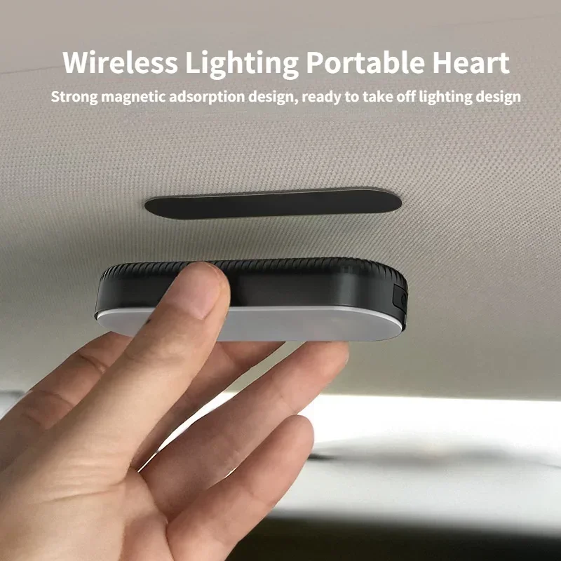 Lampu plafon mobil, lampu baca suasana magnetik nirkabel LED gaya mobil, lampu malam