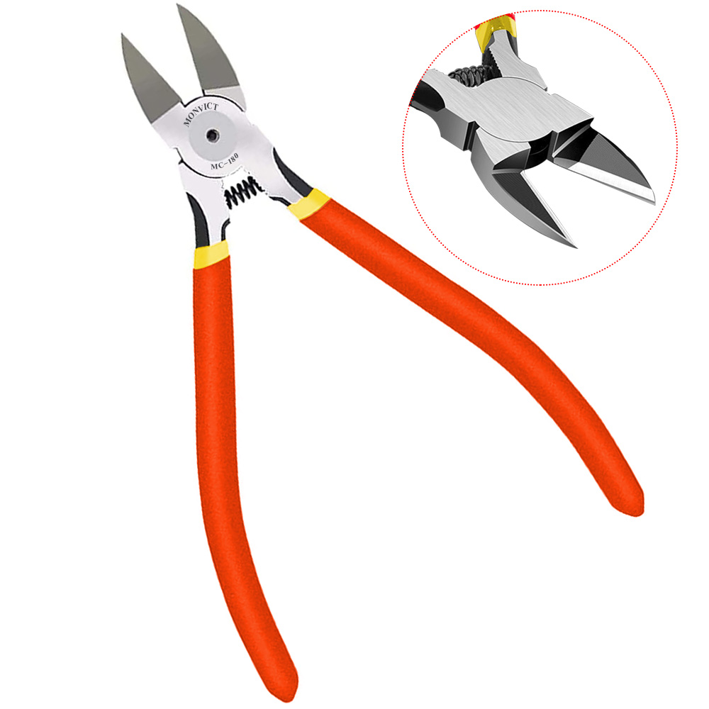 Alicate de corte cortador de fio, cortador lateral de precisão de 6 polegadas cortador nivelado resistente, cortadores para cabos, fios, laços zip e muito mais