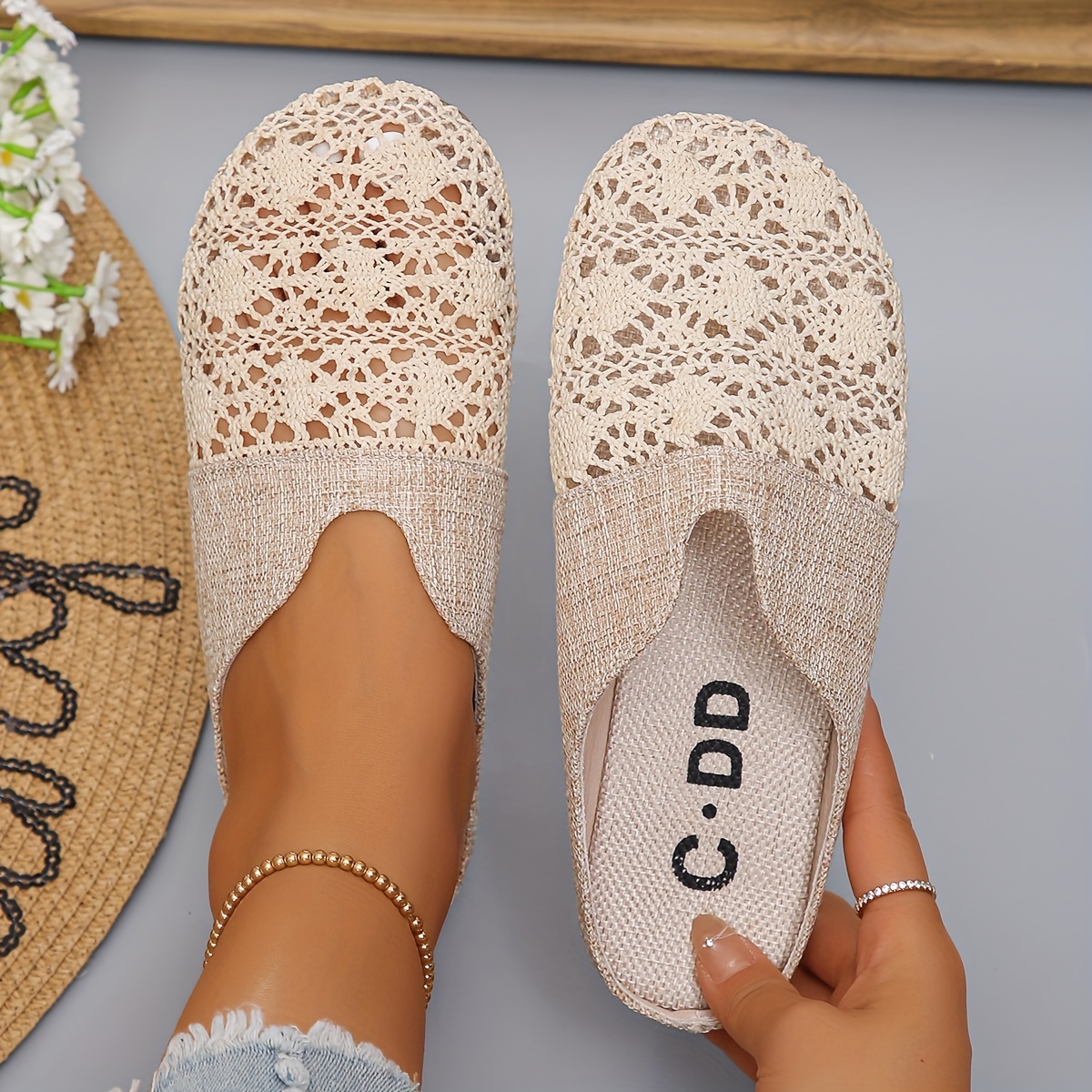Vrouwen Geweven Slippers Platte Slides Mode Vrouwen Cover Teen Vrouwelijke Muilezel Luxe 2025, Muilezels Casual Flats Schoenen