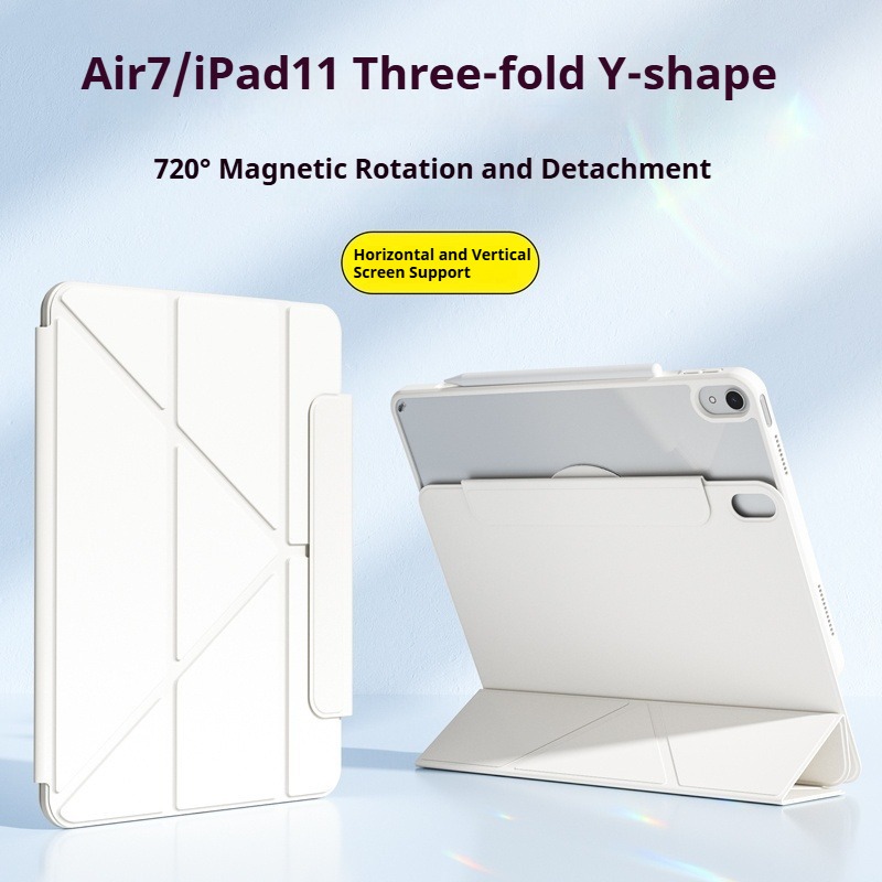 ZOYU เคสแบบถอดได้สำหรับ iPad 11/10th Gen A16, iPad 10.2, Air 11, Pro 11/12.9/13, Mini 6/7  แบบพับรูปตัว Y หมุนได้ 360 องศา °   เคสหมุนได้