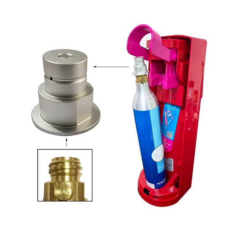 Terra DUO ART Adapter do szybkiego łączenia Akcesoria do wody sodowej Maszyna do sody CQC do CO2 Adapter zewnętrzny Butla Zbiornik Cylinder