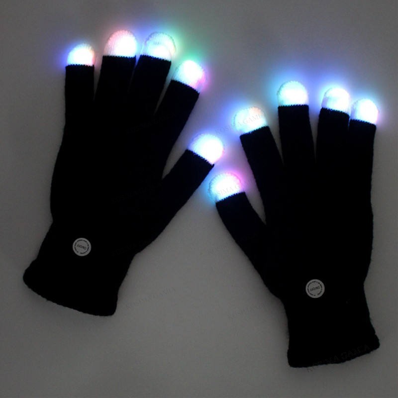 LED Finger Flashing Gloves 2026 New 7 Colors Light Up Gloves for Party Festival Rave Dance Cool Electronic Gifts