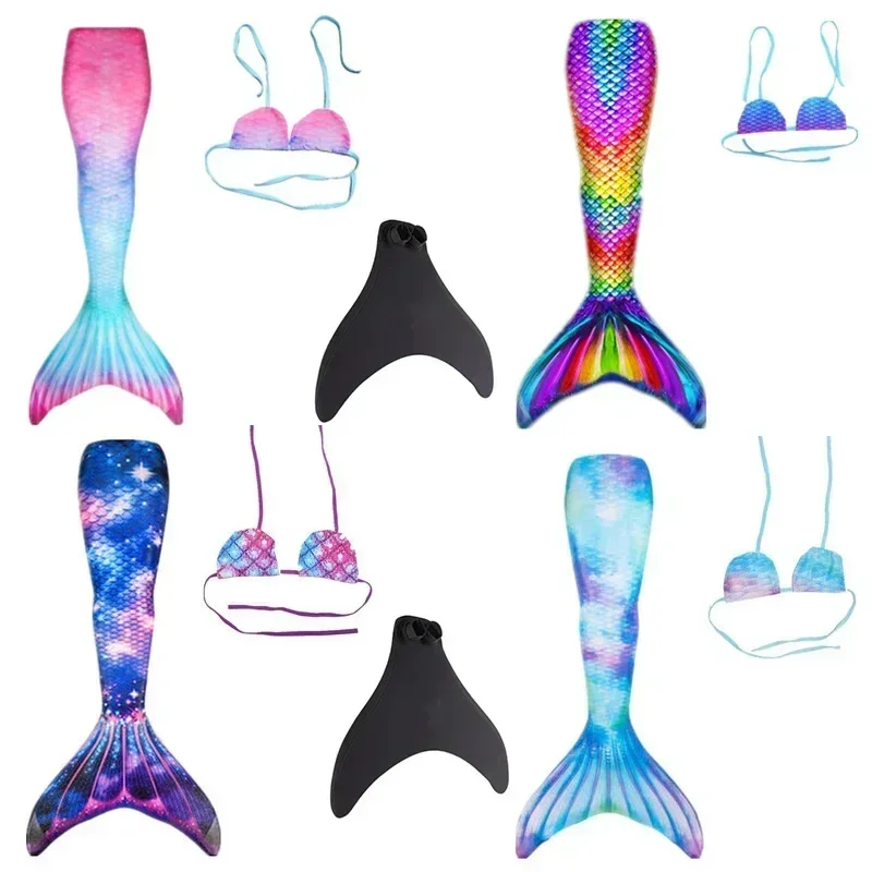2024 neue Kinder Erwachsene Schwimmen Meerjungfrau schwanz Mädchen Mama Cosplay Meerjungfrau Kostüm Kinder Party Geschenk Fantasie Badeanzug Mit Monofin Fin