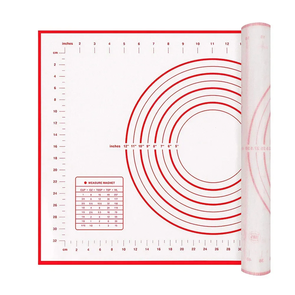 20x16 Inch Lager Silicone Pastry Mat for Rolling Dough with Measurement Thick Non Stick Baking Fondant Counter Mat Oven Liner