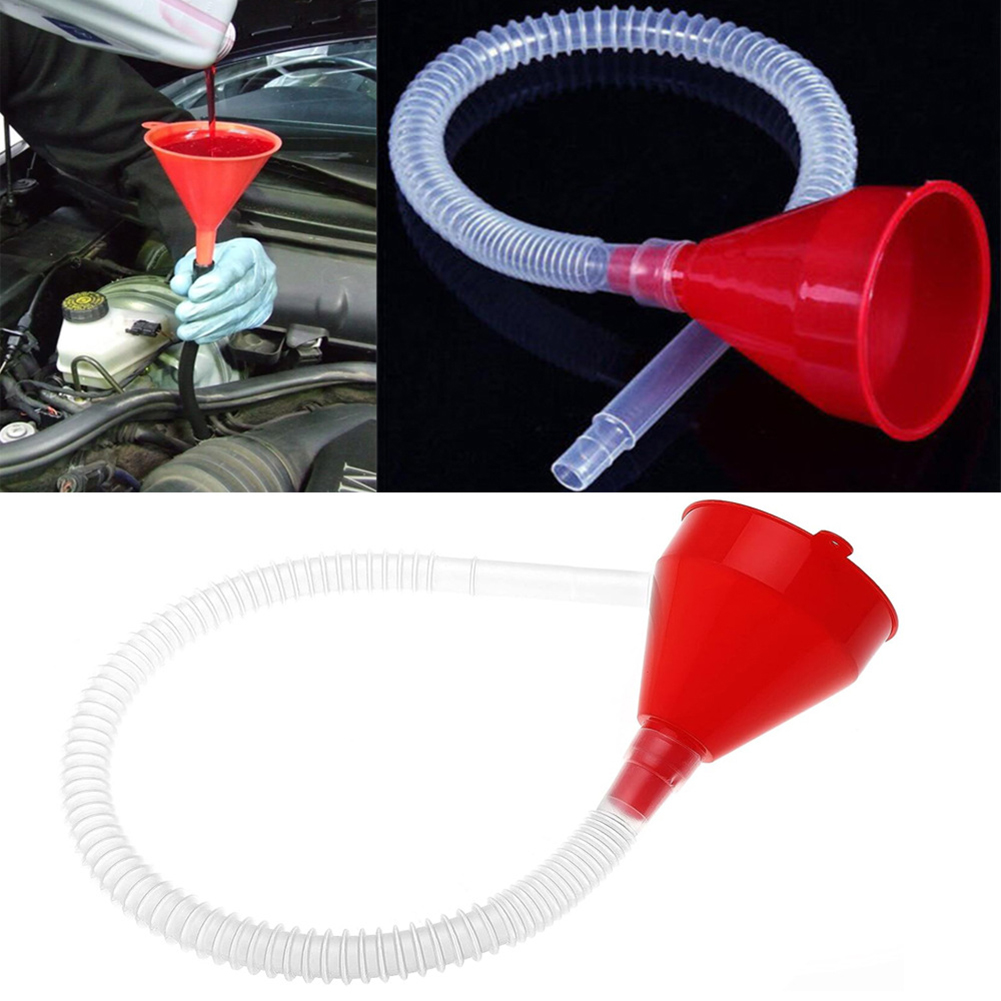Embudo Universal de repostaje de coche, embudos de llenado telescópicos, embudos de aceite de gasolina para motor de motocicleta y coche con manguera desmontable