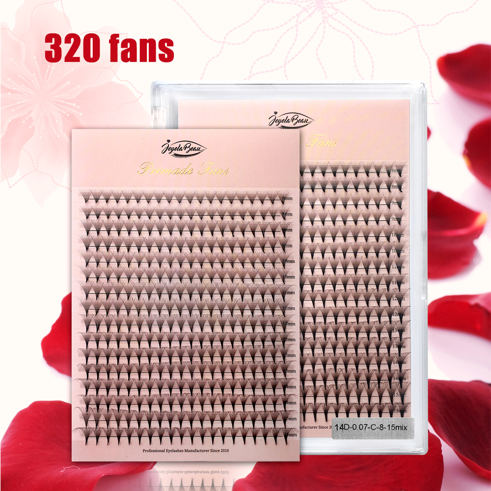 Ventiladores de volumen prefabricados de diosa 4D 5D 6D 7D 8D 10D 12D 14D 16D 20D extensión de pestañas individuales tallo puntiagudo 320 ventiladores imitación visón