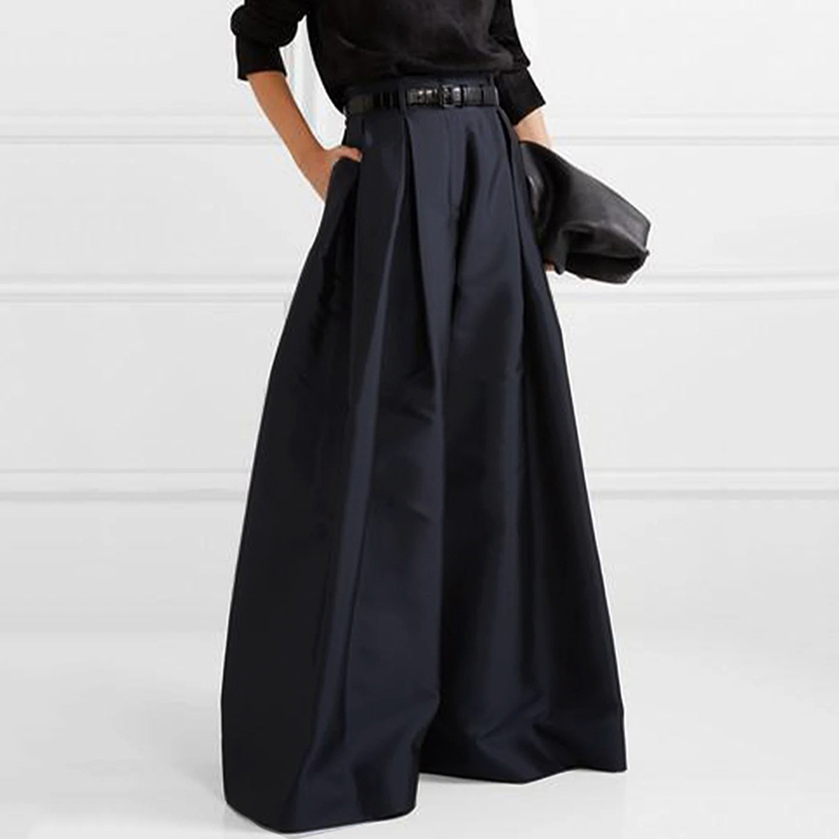 Yeezzi 2025 primavera outono moda feminina elegante urbano casual solto cintura alta cor sólida calças de perna larga para mulher