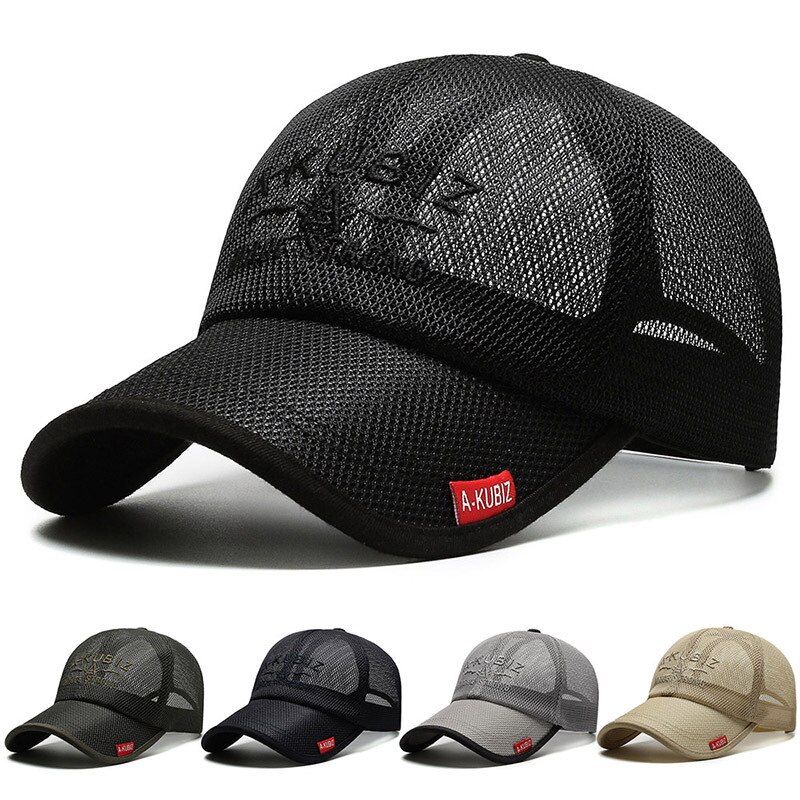 Sombreros de verano para hombres y mujeres, gorras de béisbol de malla, sombrero con visera bordada a la moda, sombrero con protección solar con letras bordadas para exteriores