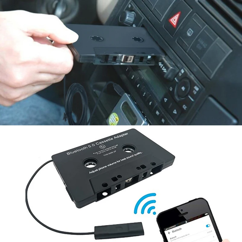 Lecteur de cassette audio stéréo Bluetooth 5.0 pour voiture, lecteur MP3 mains libres avec carnet de numéros pour iPhone