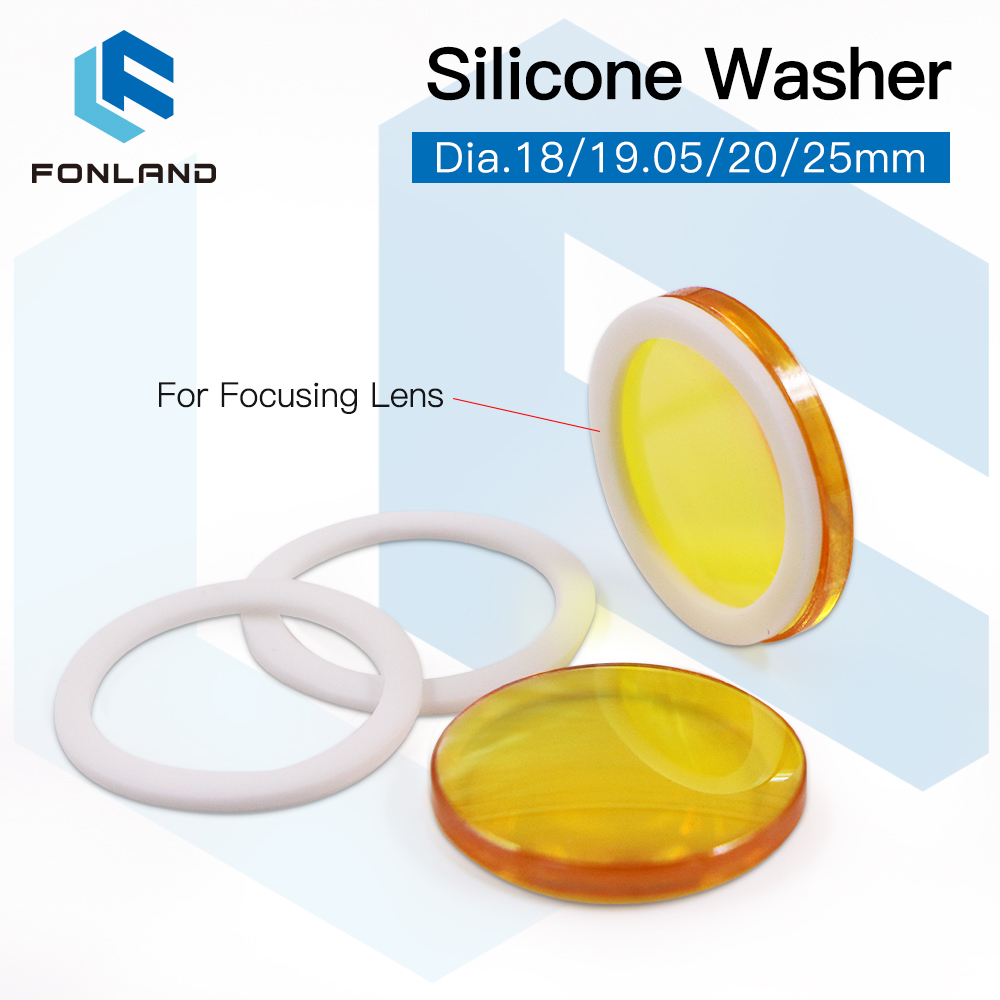 FONLAND Silicone Washer Dia.18 19.05 20 25mm Bahan Gasket Fluoroplastik untuk Cermin Lensa Fokus Laser CO2