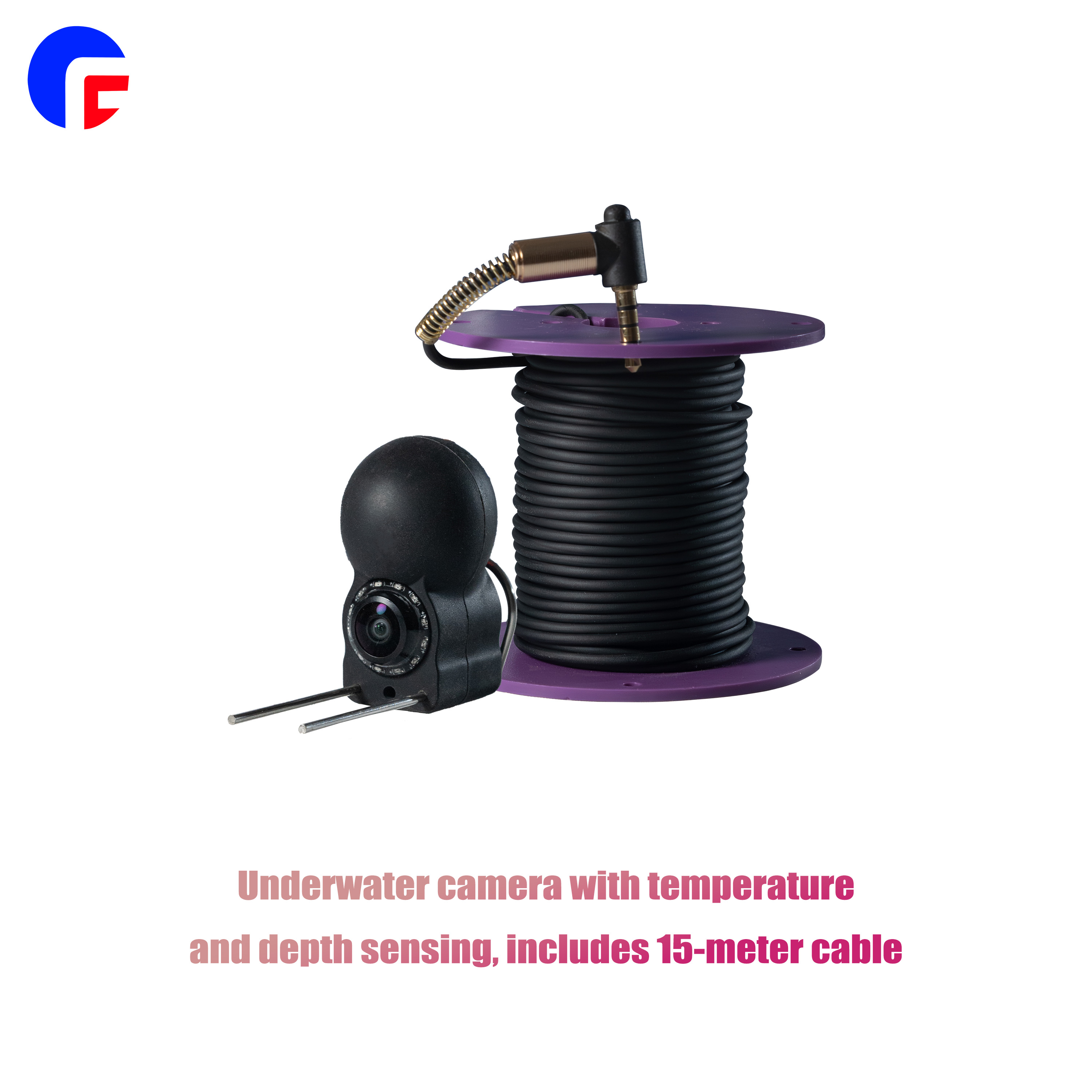 4089K Module with Depth and Temperature Sensors for Fishing Room Underwater Camera, Includes 15-Meter Connection Cable