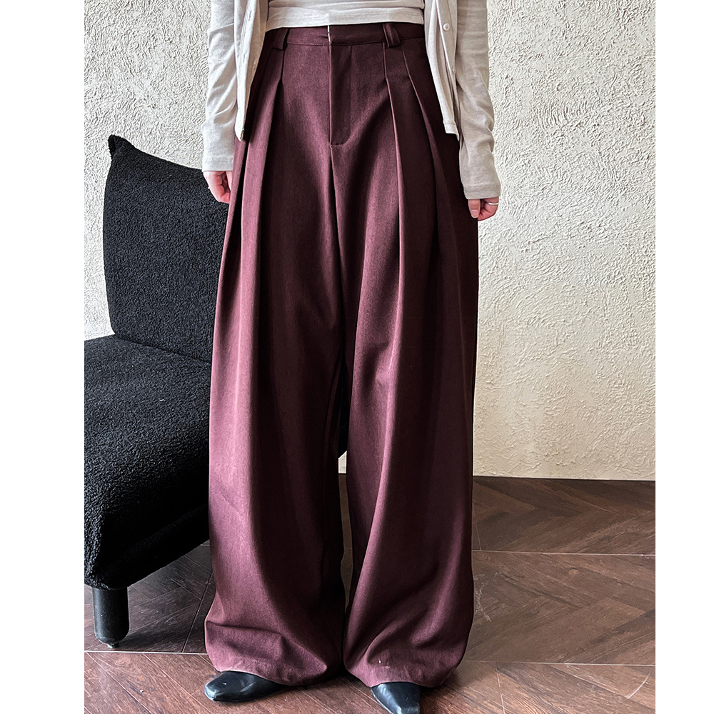 Calça de cintura alta feminina com pernas largas até o chão, calça longa vintage feminina, roupas da moda, outono, 2024