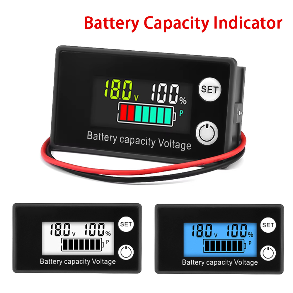 12V 24V 48V 72V Digitaler Batteriekapazitätsanzeiger DC 8V-100V Blei-Säure Lithium LiFePO4 Auto Motorrad Voltmeter Spannungsmesser