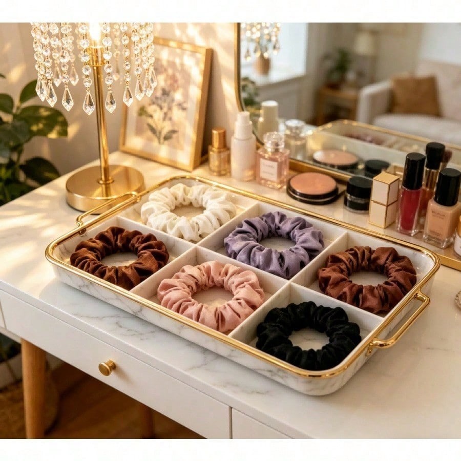 6/12/30Pcs Elegant French Satin Scrunchie Set - Versatile Basic Hair Ties for Women Girls, Korean Style Silk-Like Elastic Hairbands, Non-Slip & Crease-Free Ponytail Holder - Perfect Valentine's Day Gift for Her