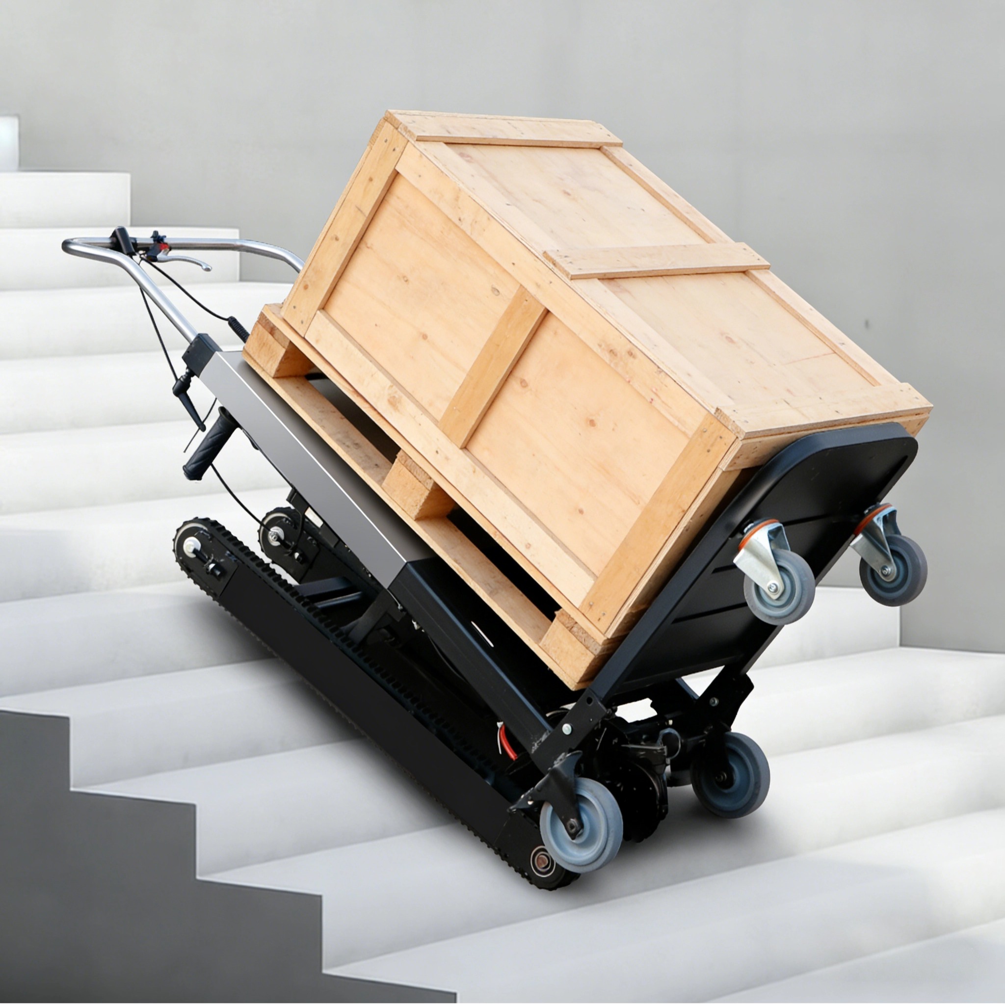 Subeescaleras Eléctrico con Orugas Modelo 2026, 52V 36AH, Capacidad de 400KG, Sube hasta 1600 Escalones, Última Tecnología de Elevador de Escaleras con Orugas