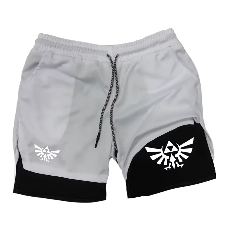 Shorts de Treino Masculinos com Tema Zelda de 5 Polegadas |   Roupa de Secagem Rápida e Corte Solto para Basquete, Corrida e Uso Casual ZY0077