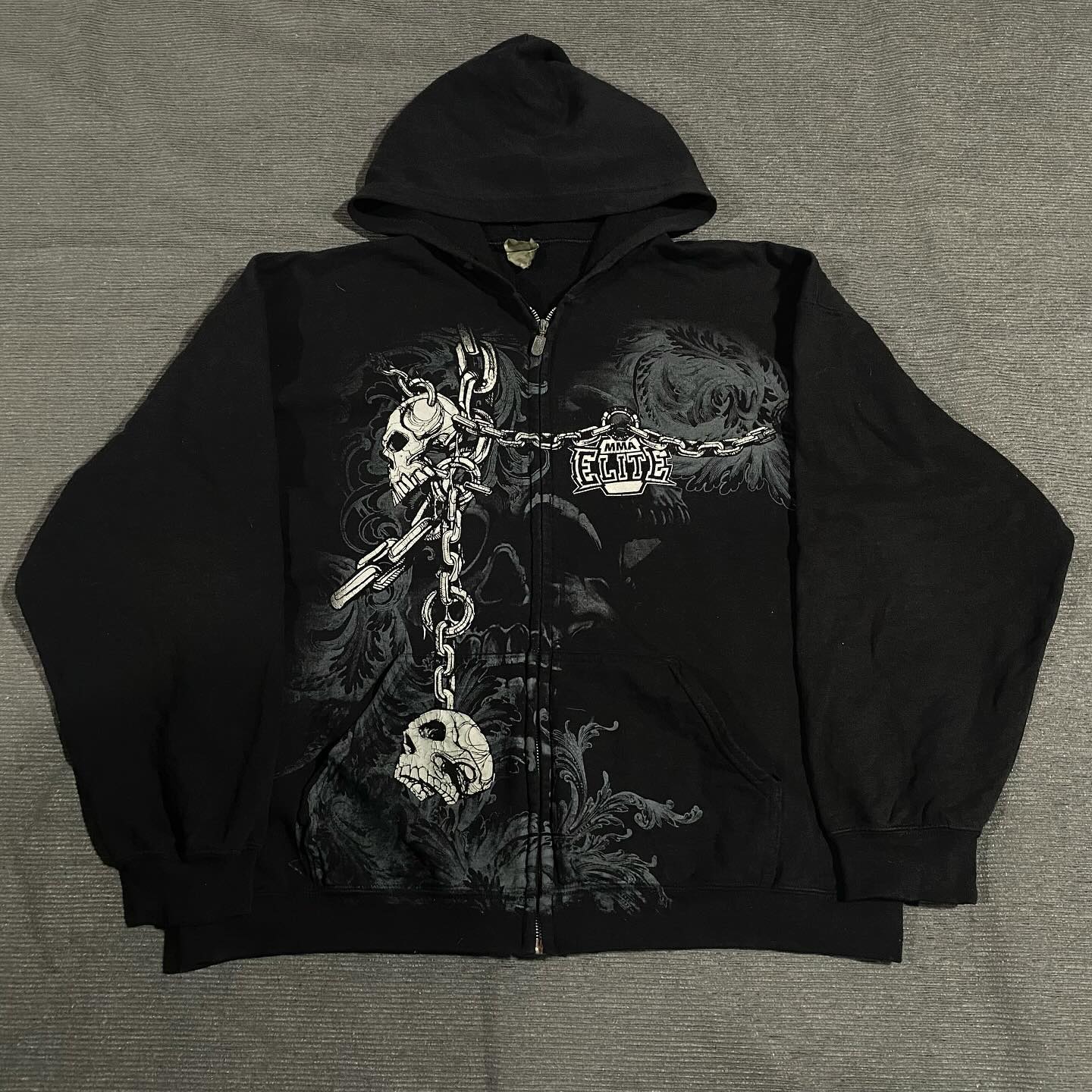 Sudadera con capucha Retro de Hip Hop con cremallera Y2K para mujer y hombre, sudadera con estampado gráfico de calaveras, chaqueta con capucha de gran tamaño, ropa de calle