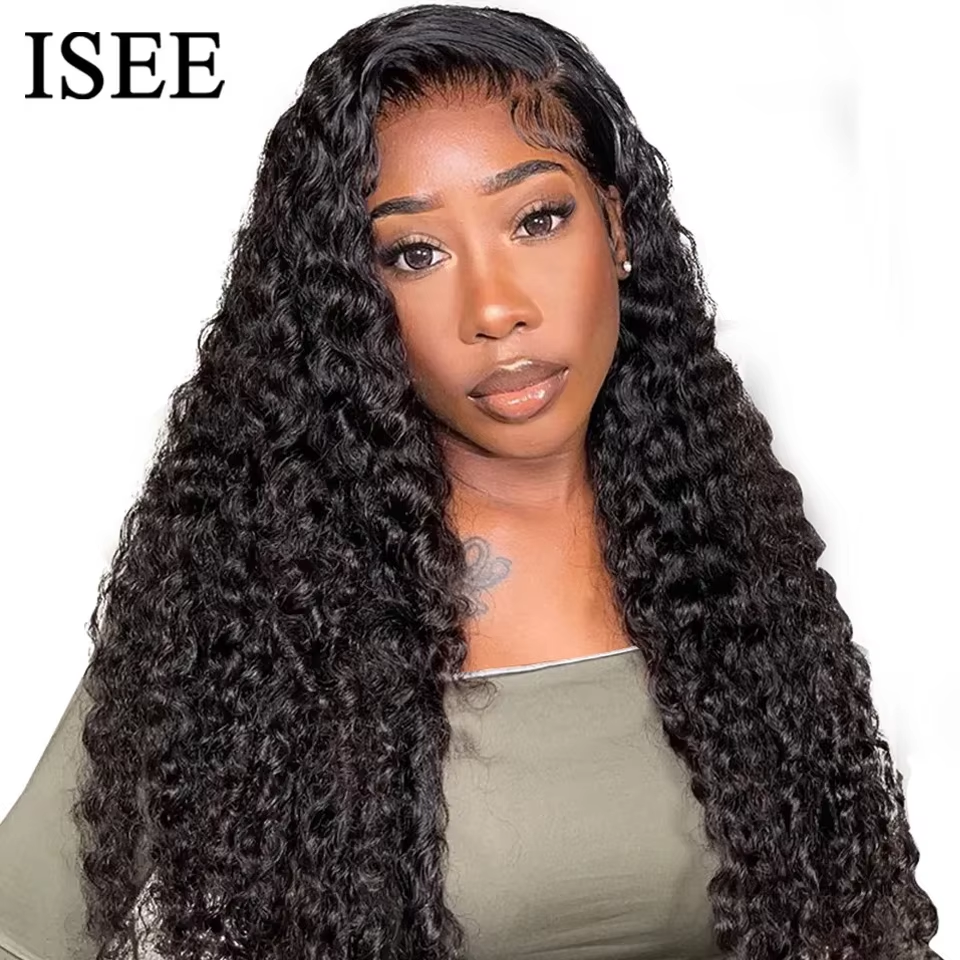 Isee wear go peruca brasileira onda profunda nós pré branqueados 13x4 perucas de renda 7x5 hd sem cola pré arrancadas perucas humanas prontas para ir