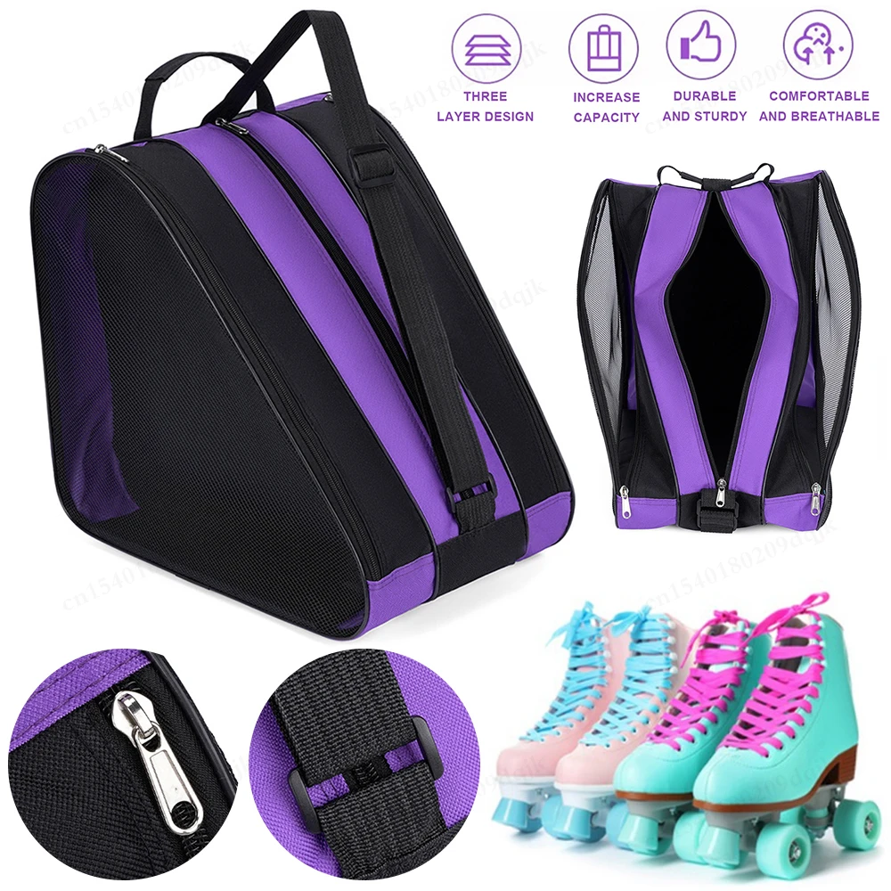 Portable Roller Skates Bag Ice Skating Bag Large Capacity Breathable Kids Inline Skates Bag Skates Storage Bag Skating Shoes Bag