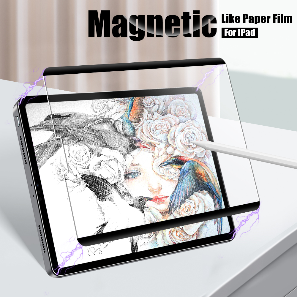 Como película de papel para Ipad Pro 13 11 2024 12,9 10 9 10. a 9 a generación 10,2 Protector de pantalla en Ipad Air 5 4 2 3 Mini 6 magnético