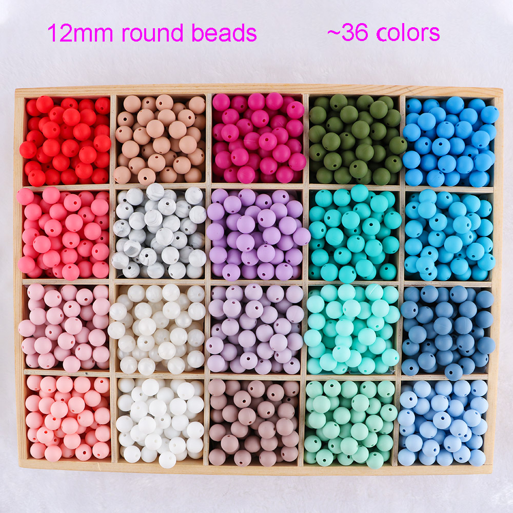 Kovict 50pcs perles en Silicone 9/12/15mm perles rondes en Silicone pour la fabrication de bijoux bracelet à bricoler soi-même collier bijoux accessoires