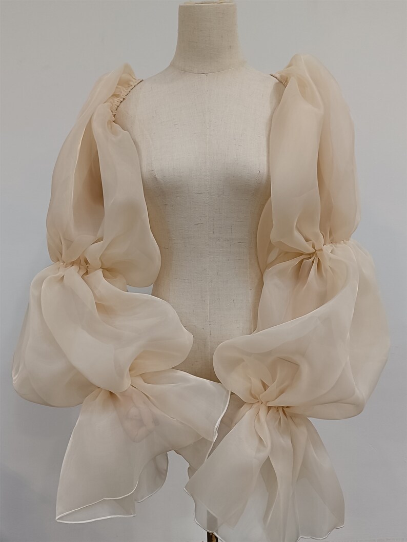Organza 웨딩 슬리브 푹신한 이동식 장갑 샴페인 캡 슬리브 여성 신부 액세서리 공식 파티 신부 액세서리