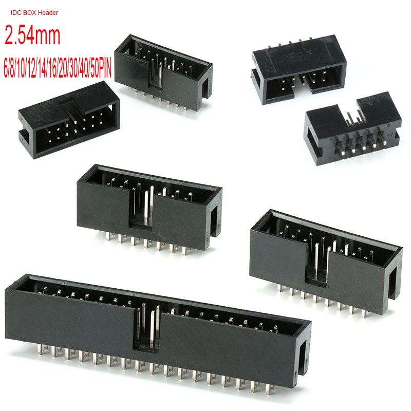 10 Buah Dip 6P 10P 20P 26P 34P 40P PIN 2.54MM Pitch Soket Pria Lurus Kotak Idc HEADER PCB Konektor Baris Ganda DC3 HEADER