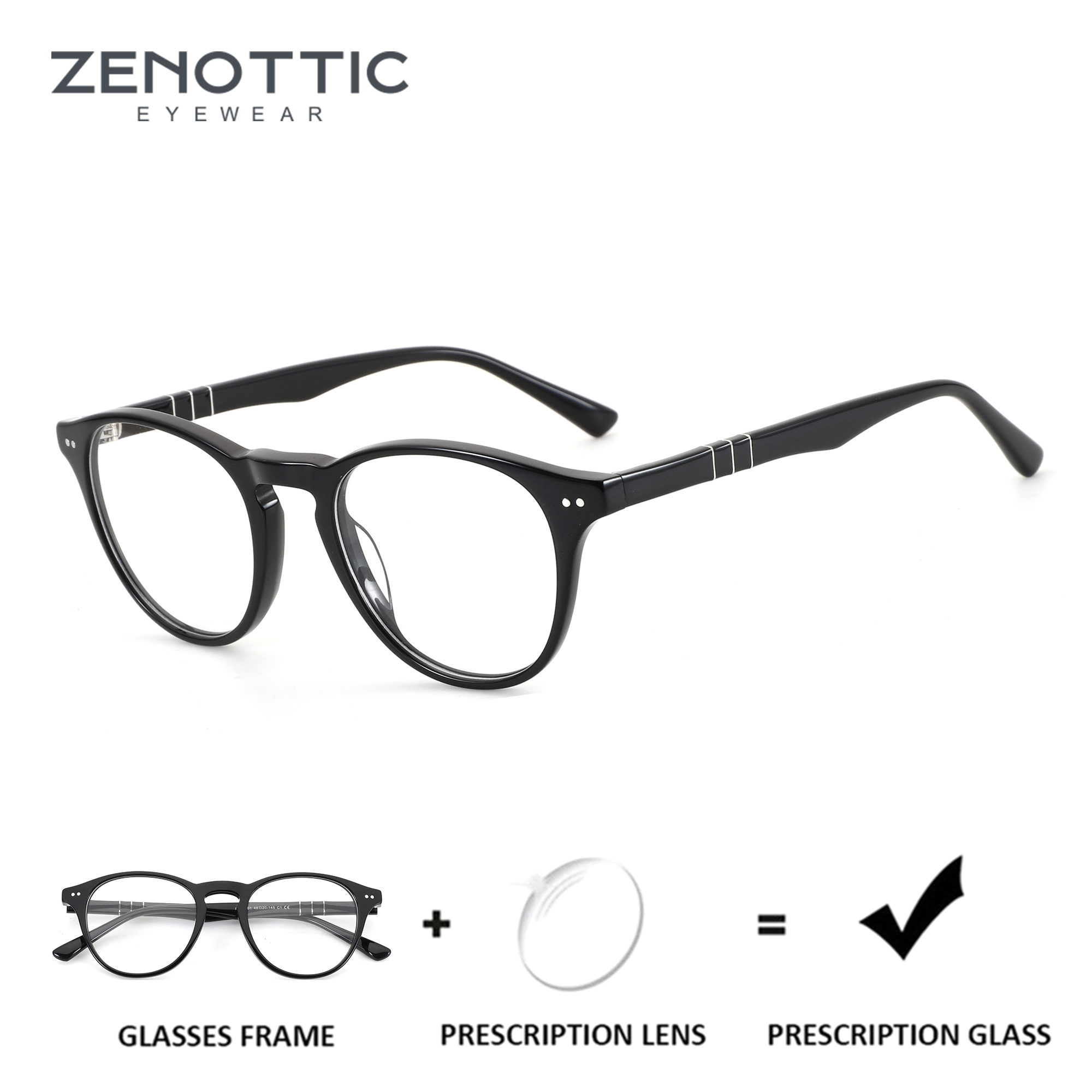 Очки ZENOTTIC из ацетата, круглые, прогрессивные, с диоптриями, для мужчин и женщин, с мультифокальными линзами, защищающими от синего света, для коррекции близорукости, на заказ