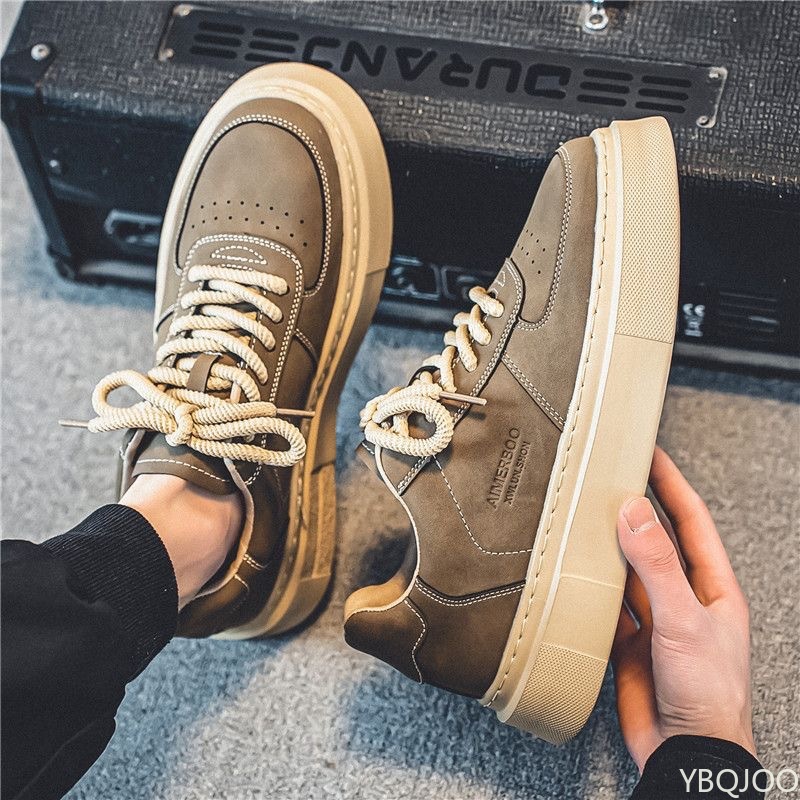 Große Größe Frühling und Herbst Neue Dicke Sohle Höhe Zunehmende Casual männer Schuhe Nische Trend Vielseitige Flache Sport männer Schuhe