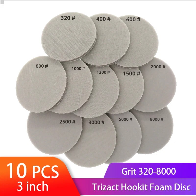 3 "75mm Trizact Hookit Foam Disc Nat & Droog Spong Schuurpapier Disc 320-8000 Grit Polijsten Buffer Schuurpapier Schuurmiddelen