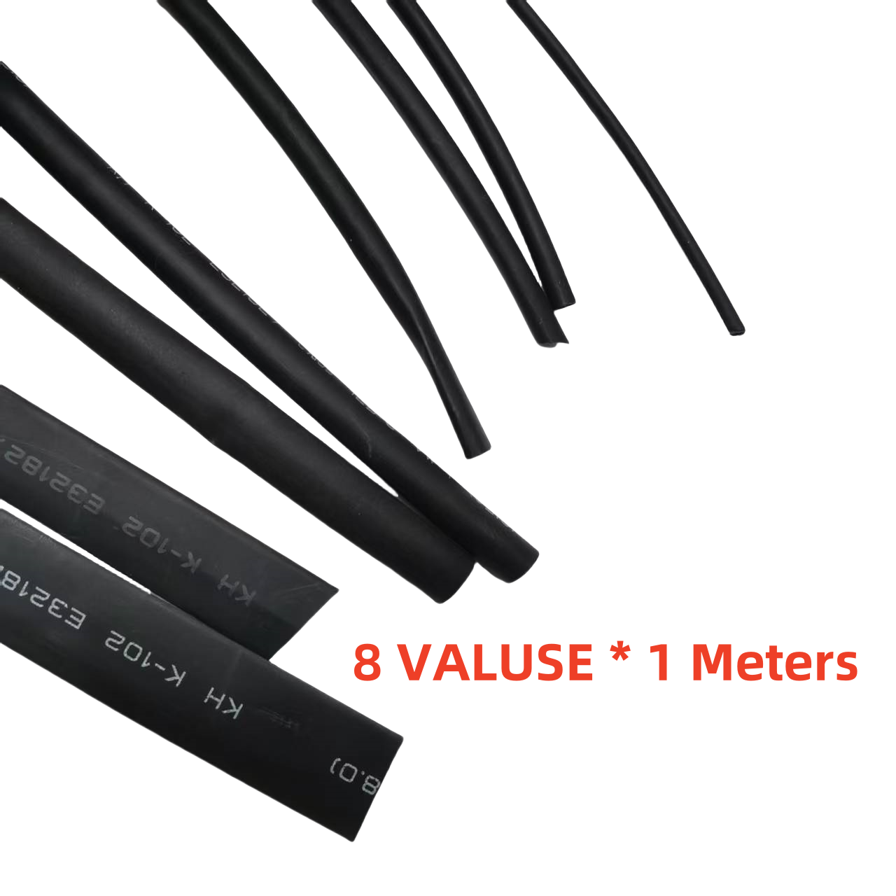 8 mètre/ensemble gaine thermorétractable 1/2/3/4/5/6/8mm 2:1 isolation noire emballage rétractable thermorétractable pour câble bricolage connecteur fil Kit