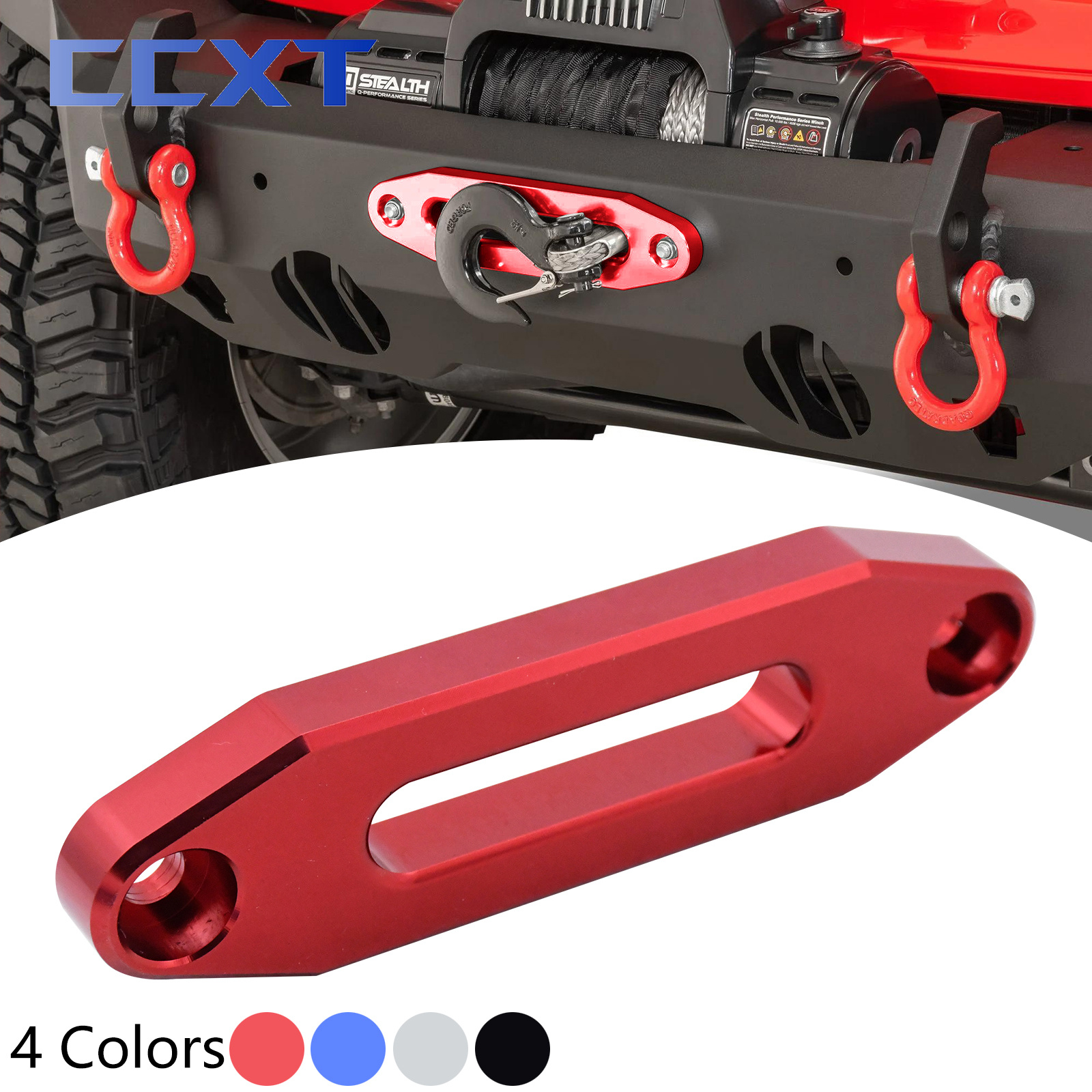 2000-3500 LBS Syntetyczna lina do wciągarki do SUV ATV UTV Przednia tylna lina do wciągarki Hawse Fairlead 7/8" cala 123MM Billet Aluminium H