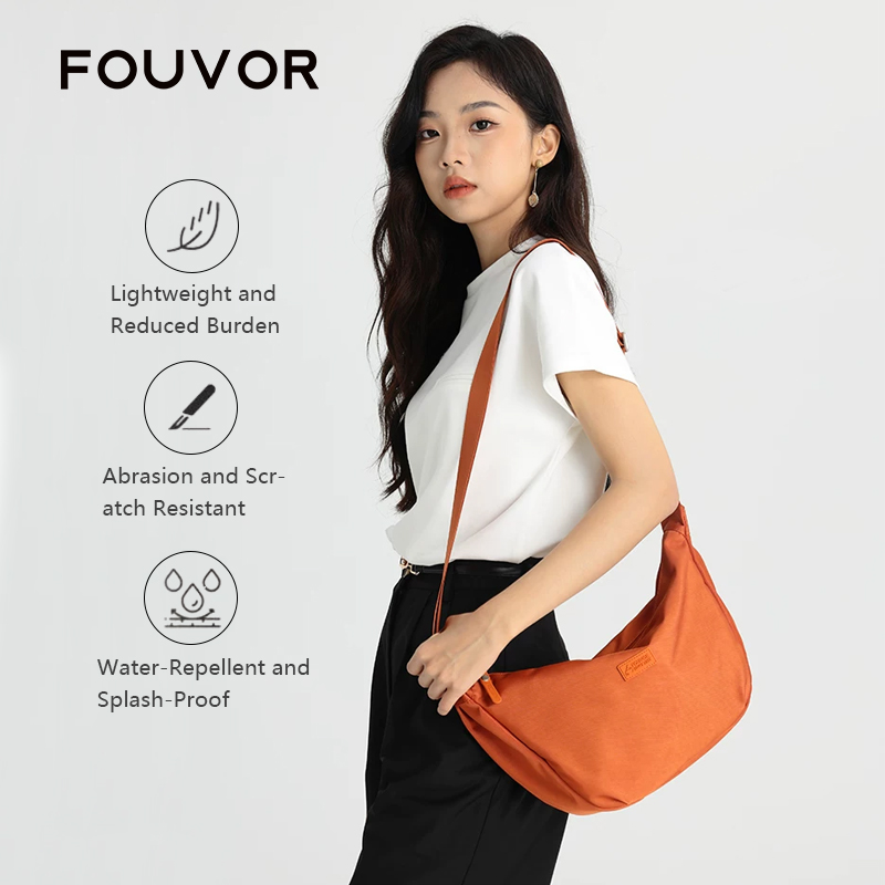 Borsa a tracolla da donna Fouvor in nylon Oxford, modello Dumpling, di tendenza 2026, alla moda, sportiva, casual, nuova 3013-03 3013-15